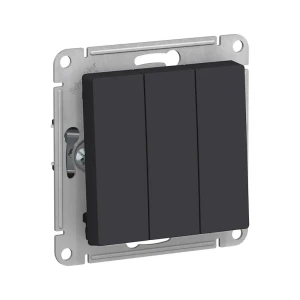 91586283 Выключатель встраиваемый Systeme electric AtlasDesign 247175 3 клавиши цвет карбон STLM-1104866