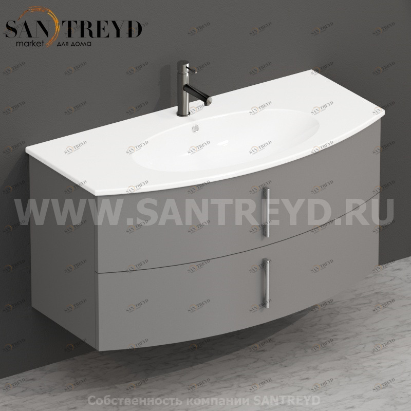 MDMC10Y133 Тумба с двумя ящиками 100 см серая Globo 4ALL Италия Ceramica Globo