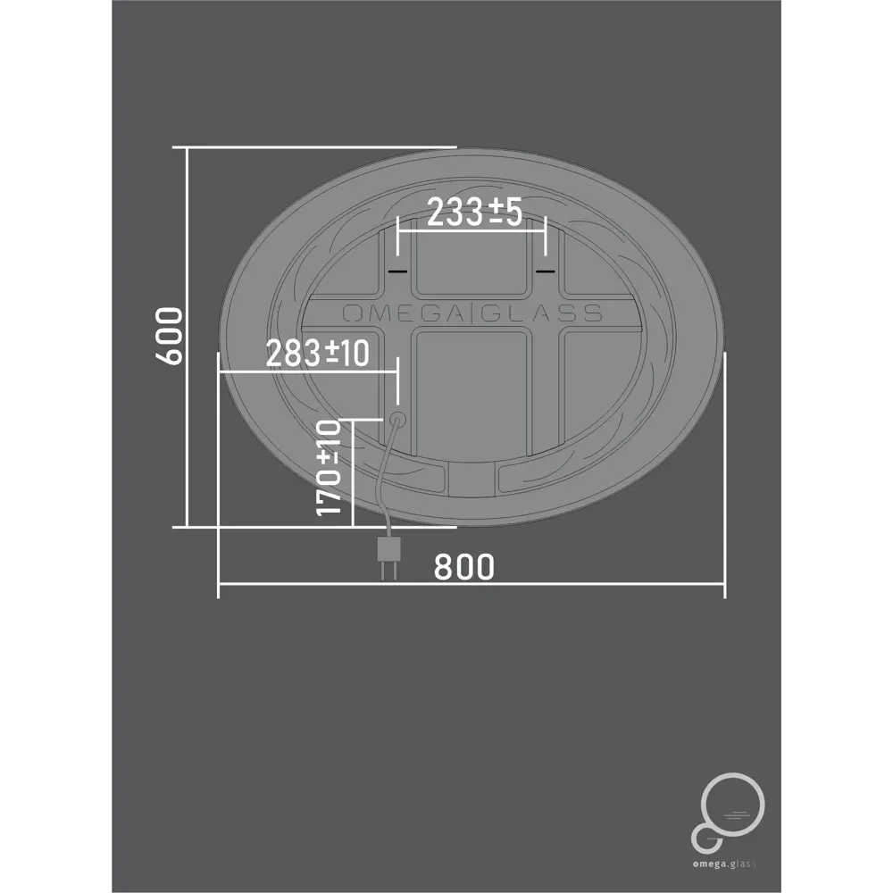 Зеркало для ванной Omega Glass Кан SD66 с подсветкой 80x60 см овальное STLM-2196417 - Вид №7