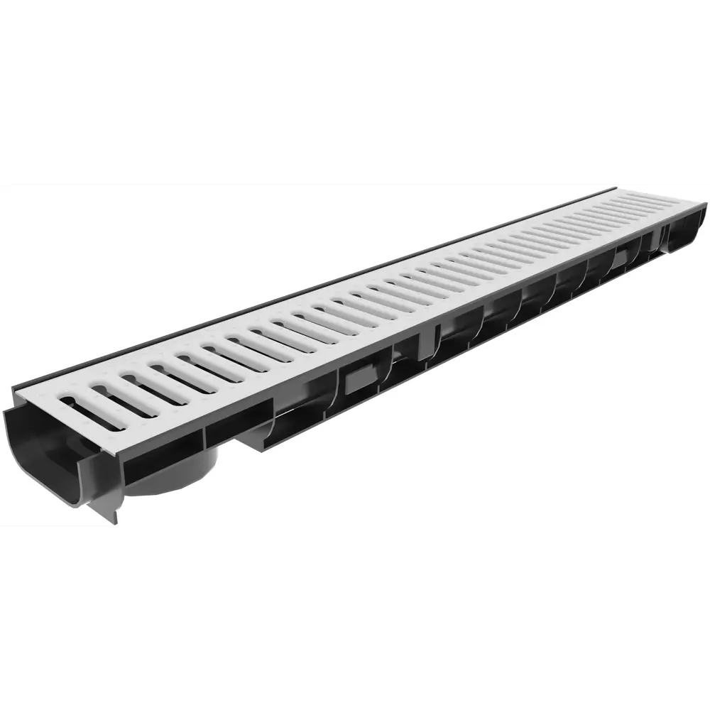 Лоток водосточный с решеткой Gidrolica 1000x146x63 мм цвет черный STLM-2072268