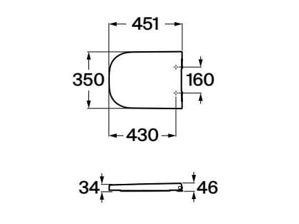 Мягкое пластиковое сиденье для унитаза Roca SQUARE 801472..3 / 801732..B ARCH-00061468 - Вид №4