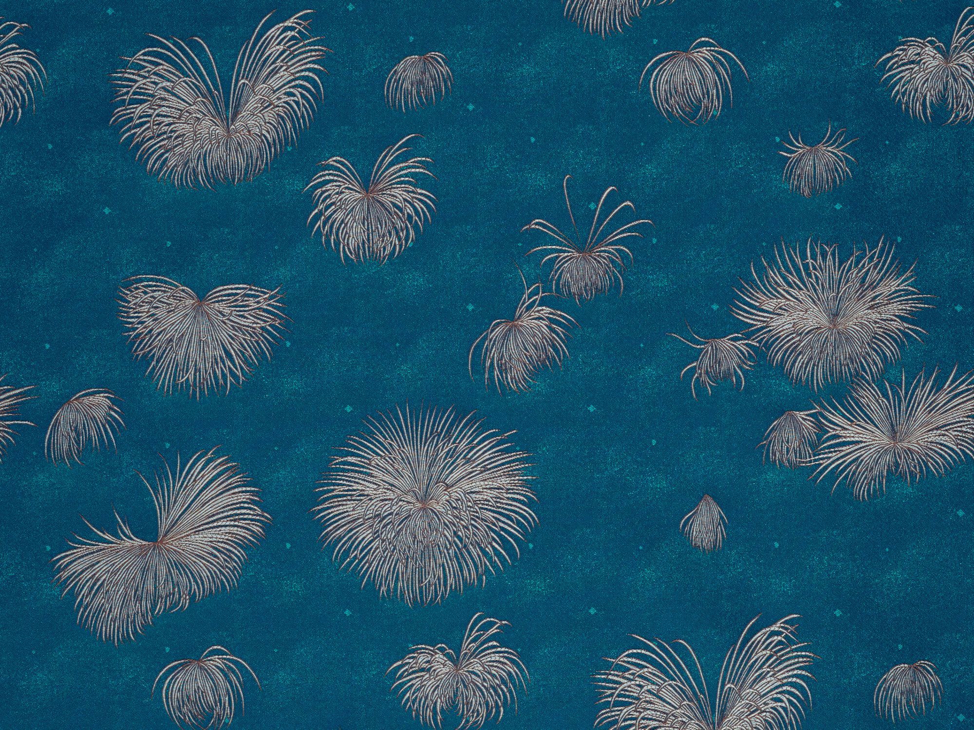 Жаккардовая ткань с цветочным рисунком K-3 Shogun Blue ARCH-00060386