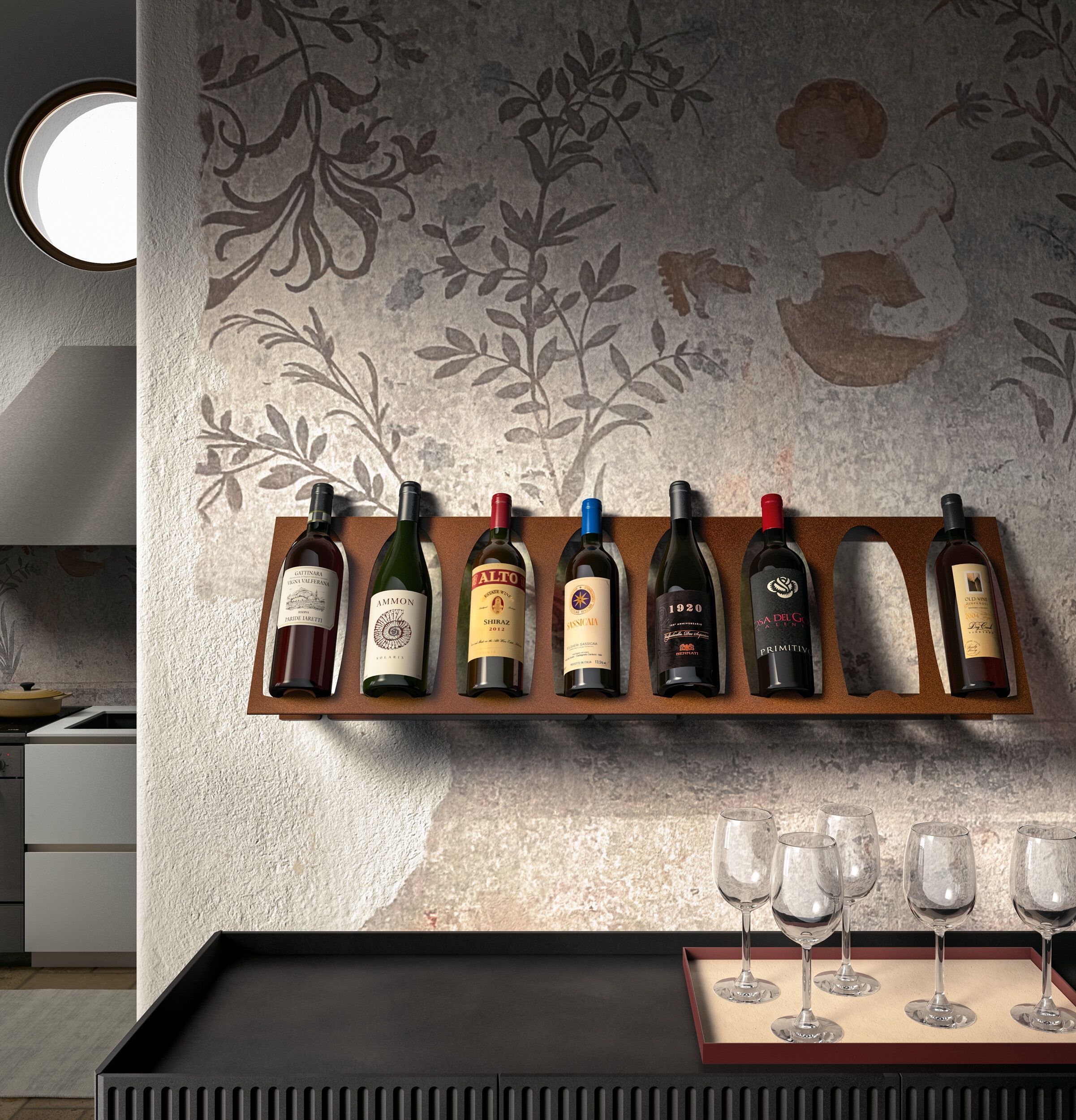 Металлическая настенная винная стойка Canel Fucina Design TECA ARCH-00023557 - Вид №9