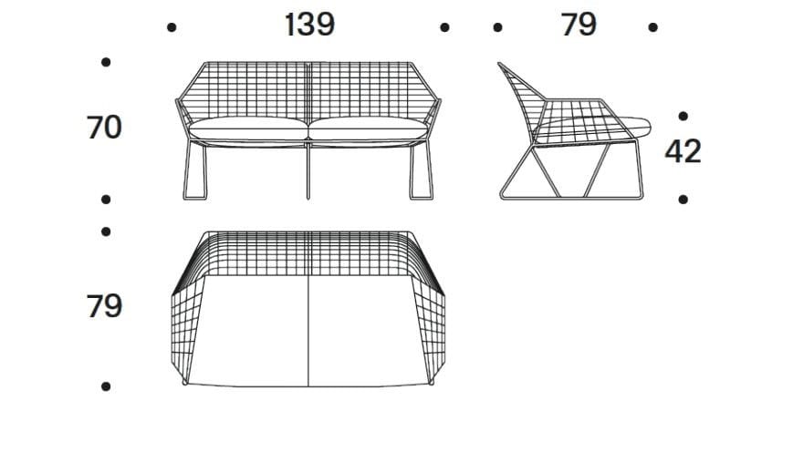 Садовый диван из полиэтиленовой ткани и веревки Saba Italia Нью-Йорк ARCH-00083149 - Вид №4