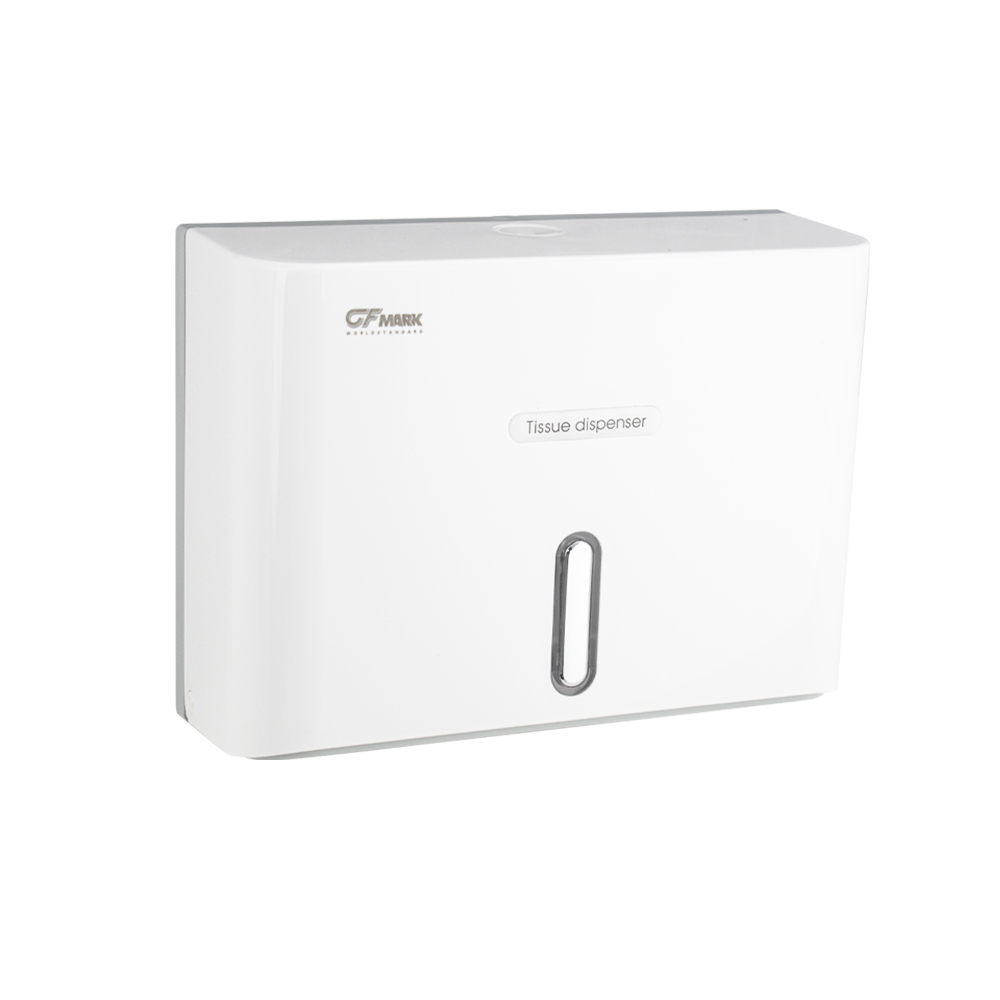 GFmark - Диспенсер для бумажного полотенца, с ключом, БЕЛЫЙ, с ГЛАЗКОМ, пластиковый, прямой. Под Z салфетки, код: 919 