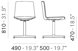 Pedrali Мягкое вращающееся кресло с 4-мя спицами Noa 727/2 - Вид №5
