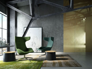 Заподлицо стены распашная дверь