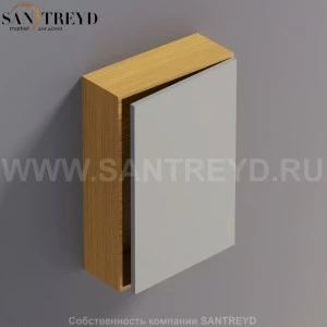 LIFT Модульный шкаф 60 см с правой дверью на доводчиках. Модули могут располагаться горизонтально и вертикально. Отделка: тик и темно-серая краска. AMOB051LGPTDX