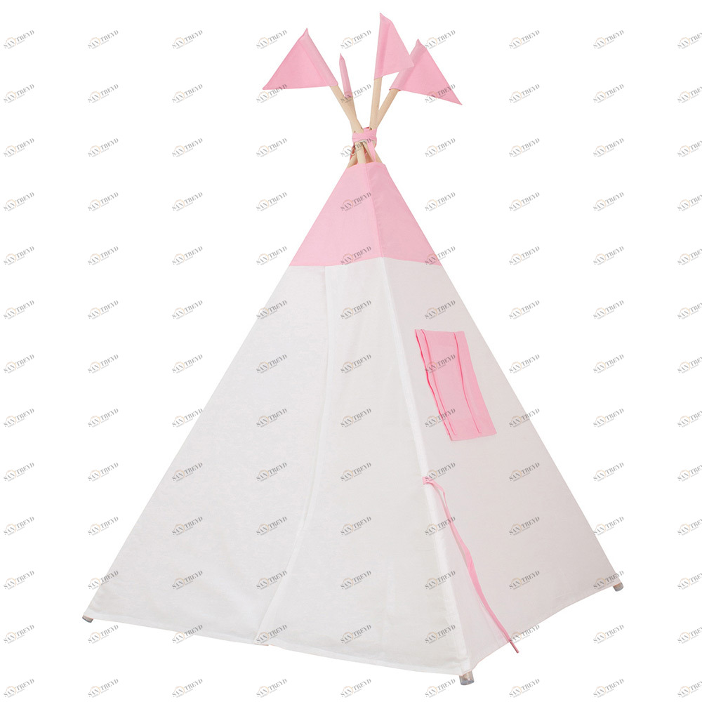 Вигвам Simple Pink с окном,карманом и флажками VAMVIGVAM SIMPLE PINK 281914 Белый;розовый Santreyd 