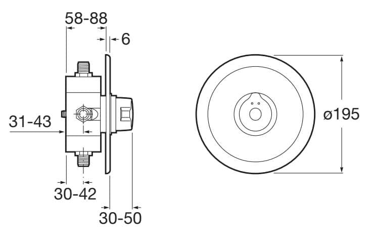 Металлический встраиваемый смеситель для душа с таймером Roca Avant ARCH-00111269 - Вид №2