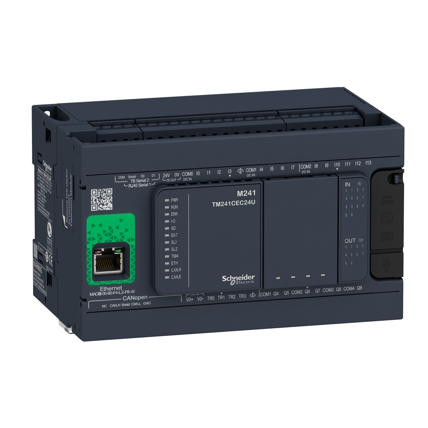 TM241CEC24R БАЗОВЫЙ БЛОК M241-24IO РЕЛЕ ETHERNET CAN MASTER Schneider Electric 
