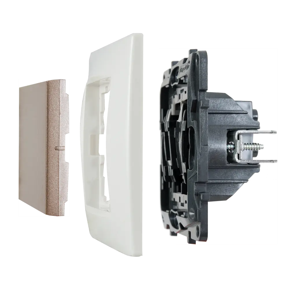 Переключатель перекрёстный одноклавишный - Legrand Structura - 10А 250В винтовые зажимы - шампань STLM-2076300 - Вид №5