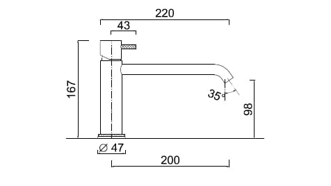 Однорычажный смеситель для раковины Rubinetteria Giulini My Future Deluxe ARCH-00031817 - Вид №2