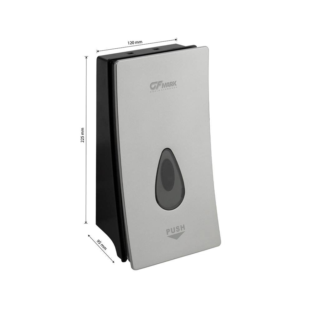 GFmark - Дозатор жидкого МЫЛА, универсальный, пластиковый, СЕРЫЙ, с глазком - капля, 400 мл, код: 642  - Вид №8