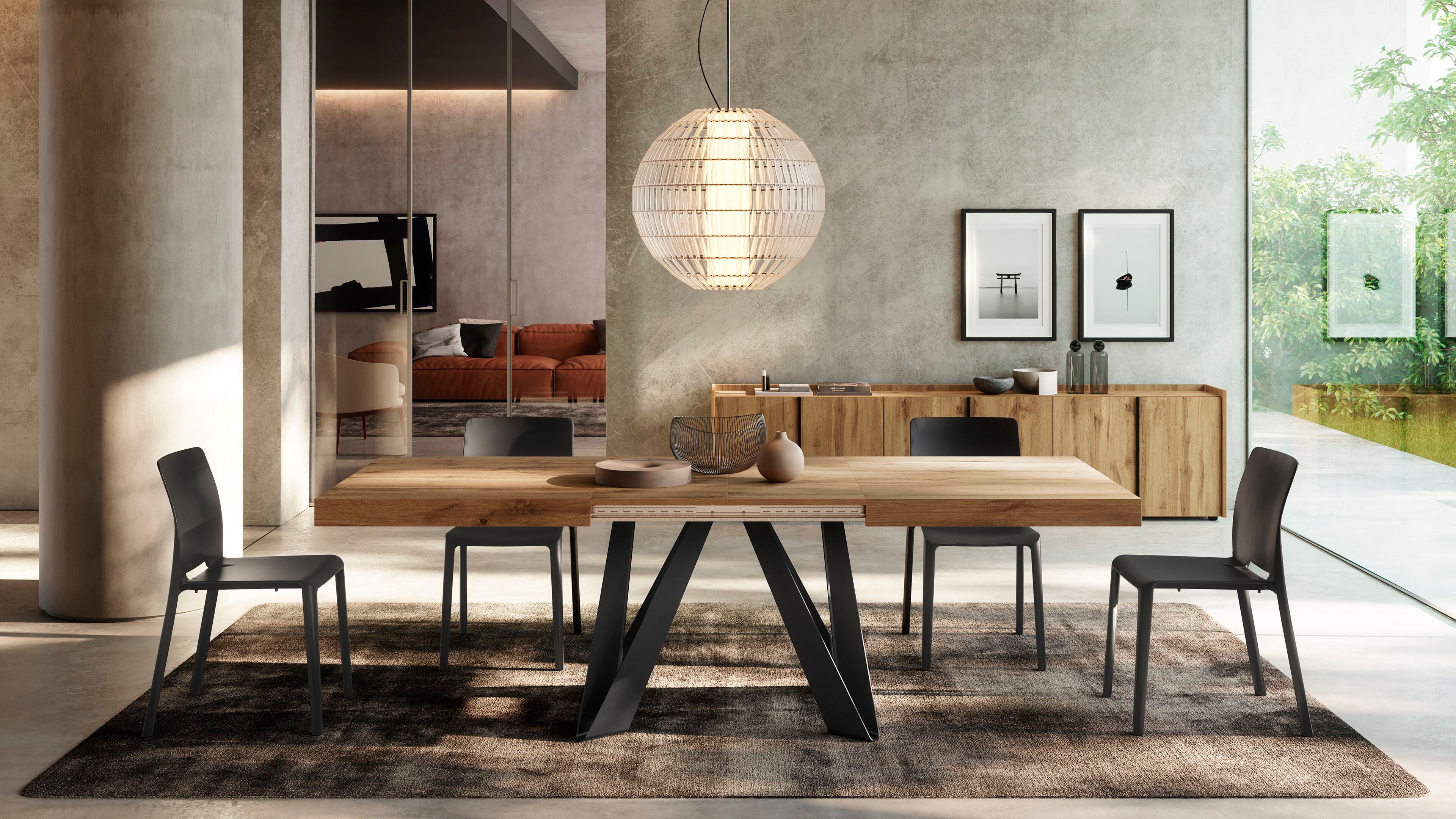 Выдвижной прямоугольный стол из железа с меламиновой столешницей Mobili Fiver ROMINA ARCH-00069646 - Вид №35