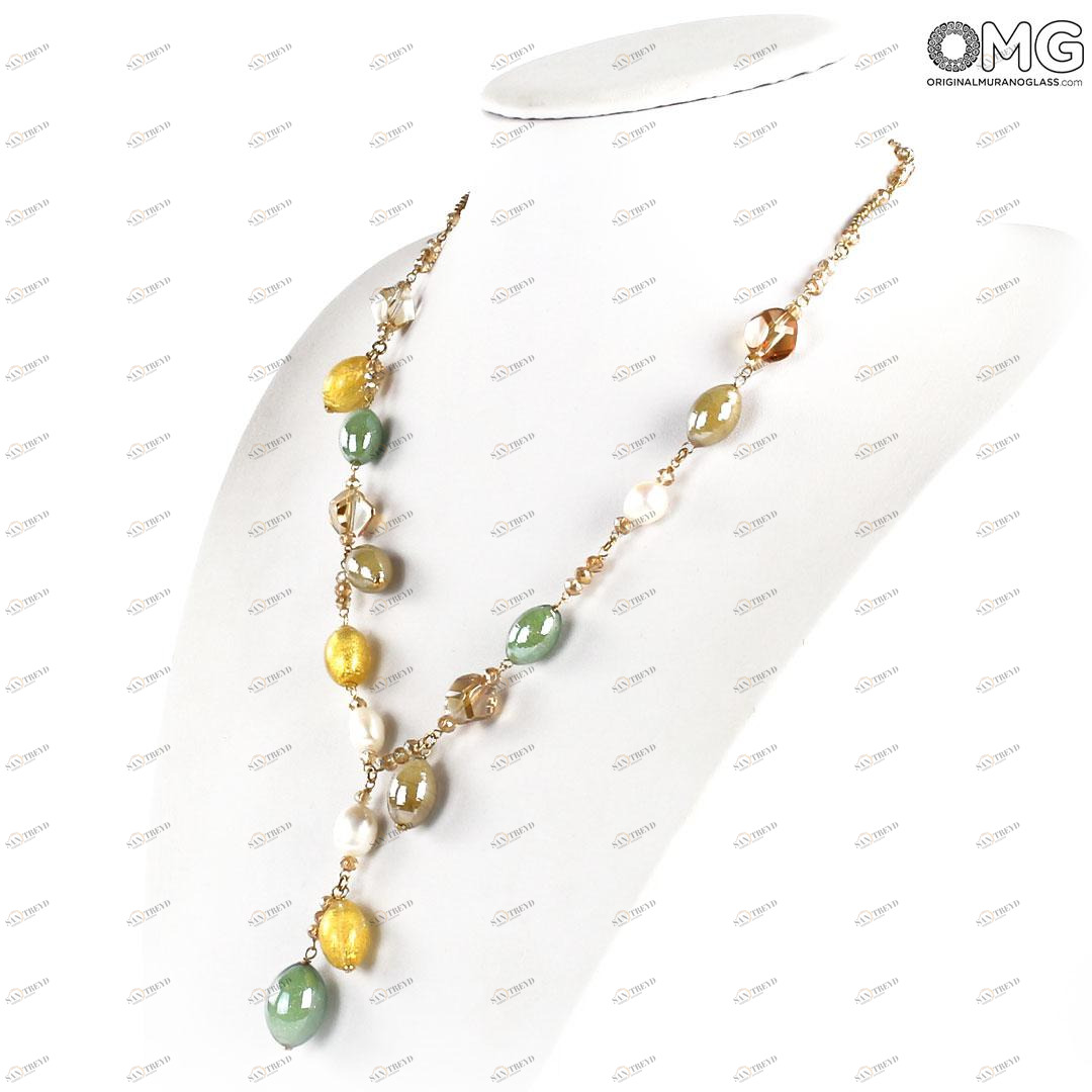 4315 ORIGINALMURANOGLASS Колье Морской песок - Коллекция Antica Murrina - муранское стекло OMG 40 см 
