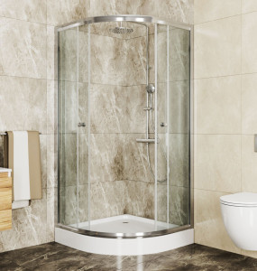 91161653 Душевой уголок BAU Dream SB0003 с поддоном 90x90х195см прозрачное закаленное стекло хромированный профиль STLM-0504855 BAUEDGE