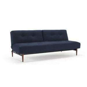 Диван Ample с ножками Styletto из темного дерева и черной рамой, темно-синий