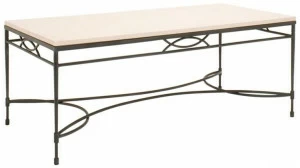 JANUS et Cie Прямоугольный журнальный столик из смолы и нержавеющей стали Amalfi