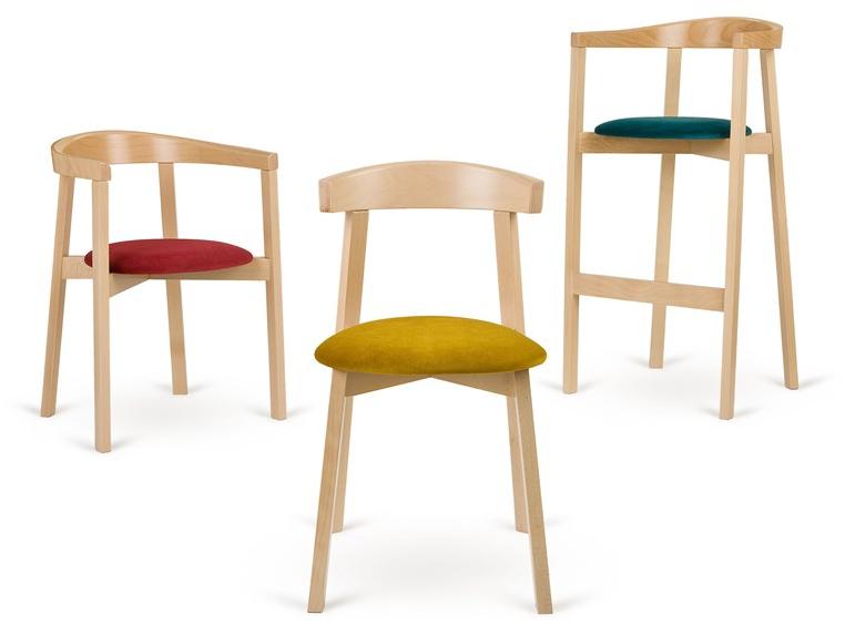 Paged Высокий табурет из бука со встроенной подушкой Uxi sun-id-1364288 - Вид №1