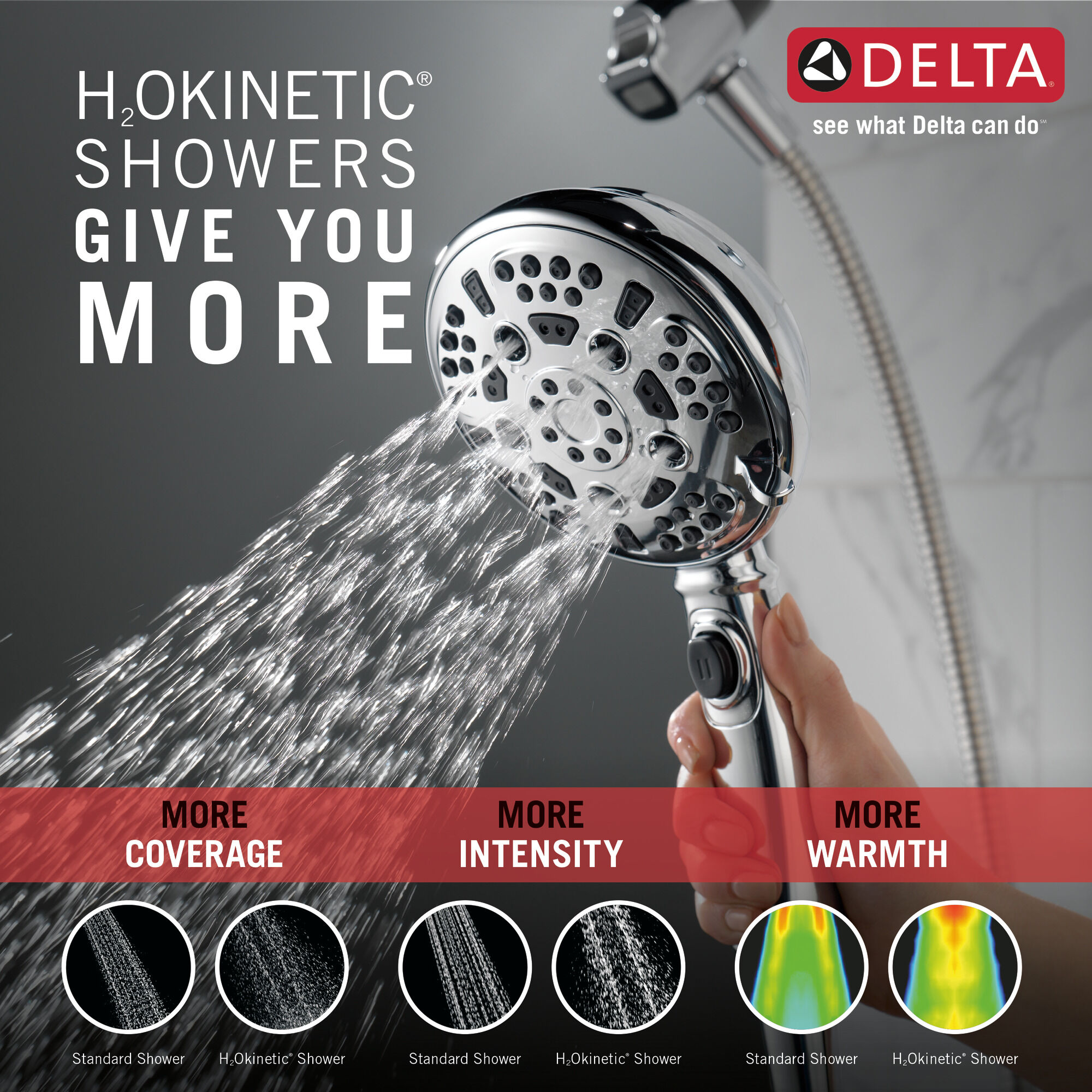 75506 Ручной душ SureDock ™ с 7 настройками Delta Faucet DELTA Хром - Вид №1