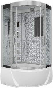 Душевая кабина NG-7712WL (800x1200х2150) высокий поддон стенки БЕЛЫЕ