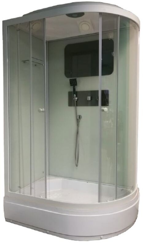 90288556 Душевая кабина 120L 120х80см высокий поддон профиль белый стекло прозрачное BMM STLM-0170274 PARLY