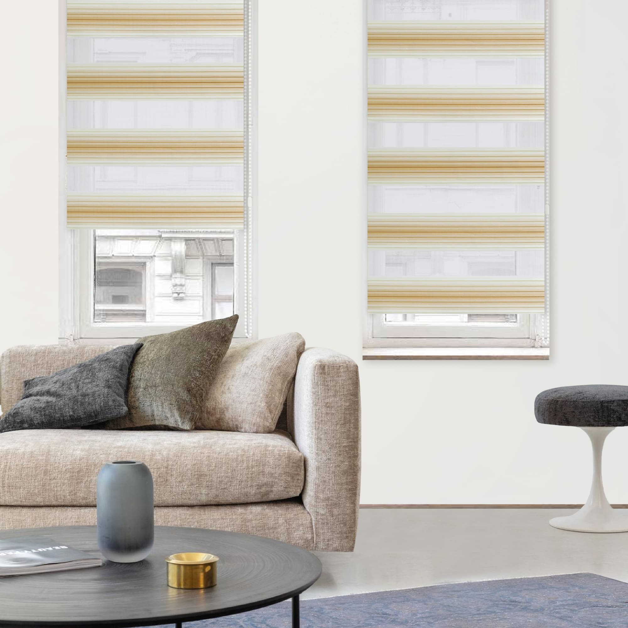 83503014 Штора рулонная день-ночь Miamoza Palermo 70x160 см бежевая Santreyd  - Вид №2