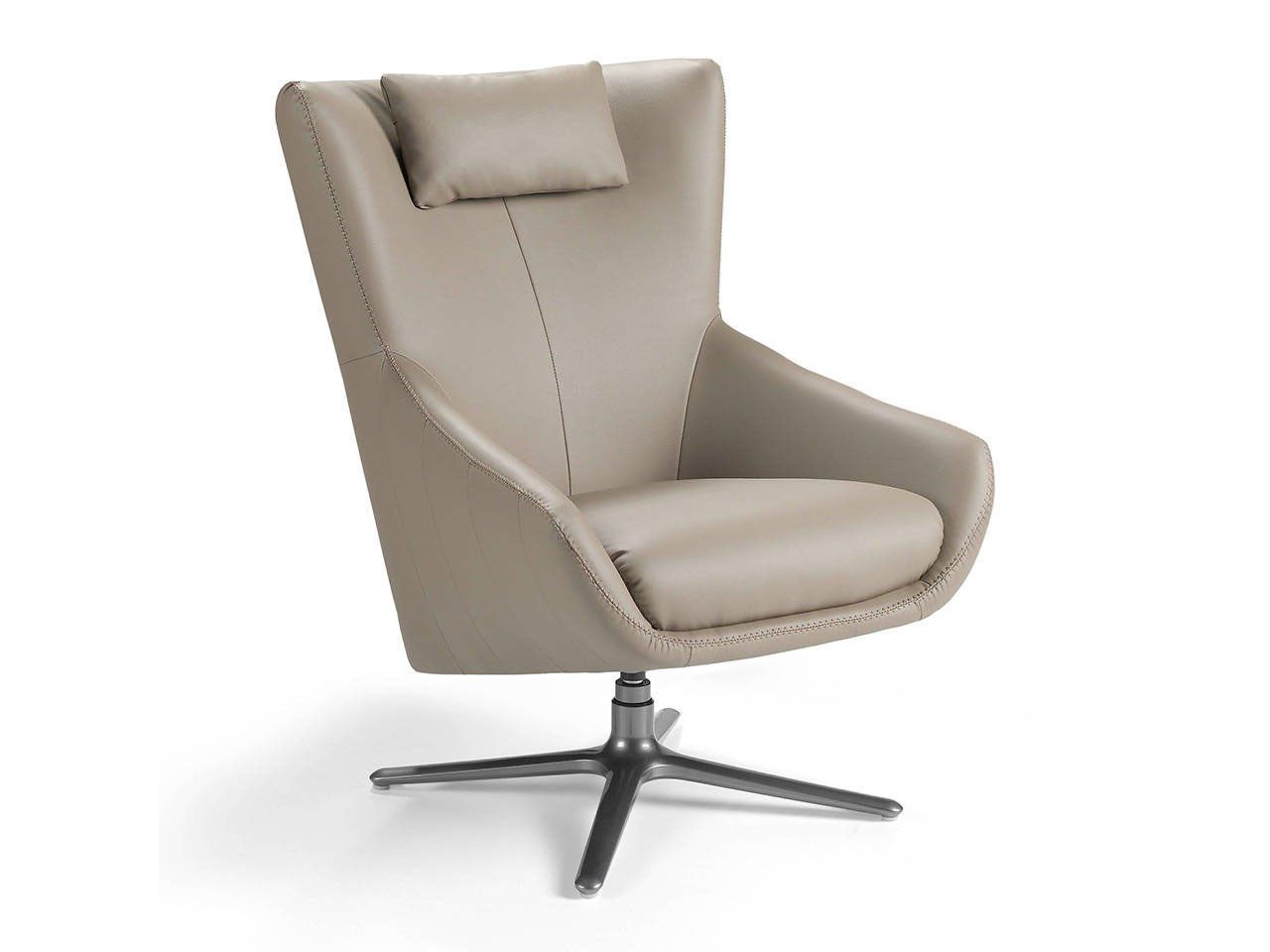 Спицевое вращающееся кресло из искусственной кожи с подлокотниками Angel Cerda Nature Life ARCH-00031513