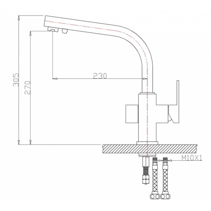 Zorg ZR 311 YF Песочный Смеситель для кухни Zorg 305х230 мм  - Вид №2
