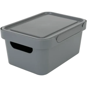 Ящик с крышкой Luxe 27x19x12 см 4.6 л полипропилен цвет серый