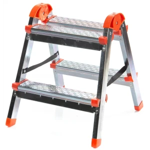 Стремянка-табурет стальная Zalger двусторонняя 2 ступени