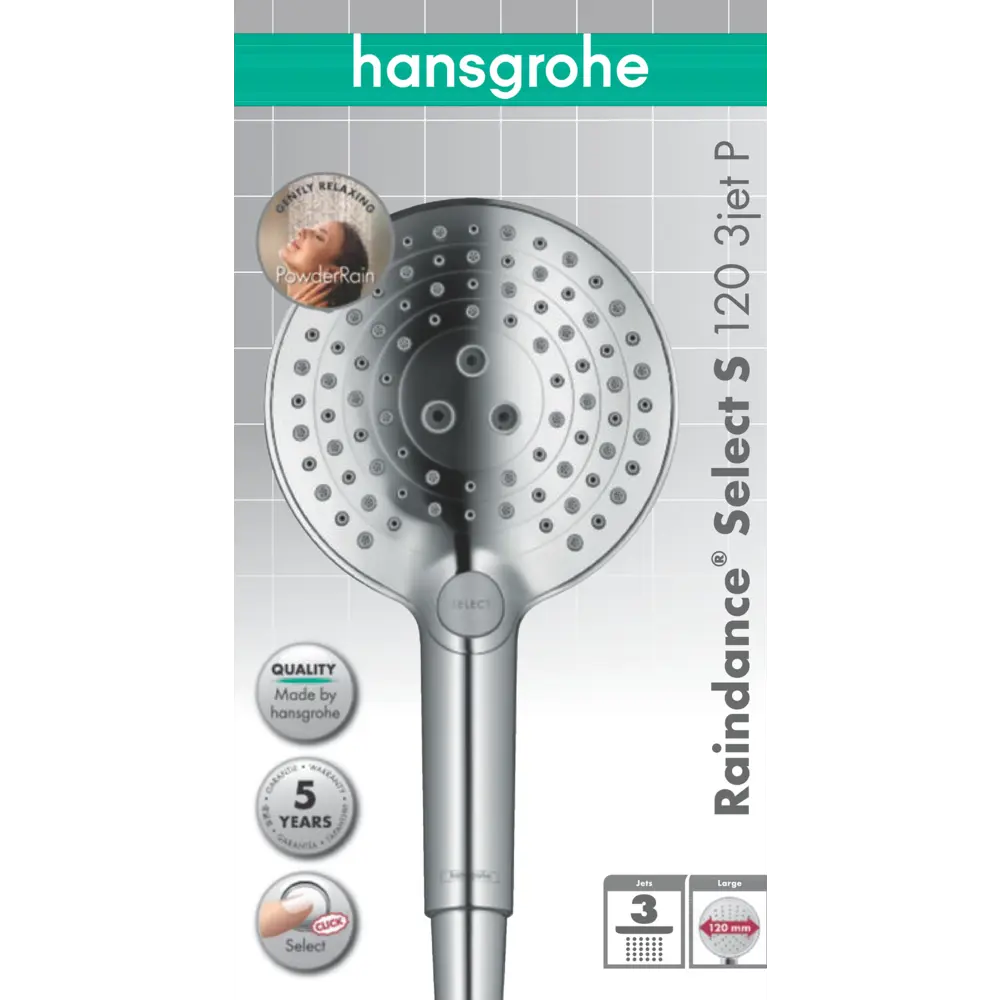 Лейка для душа Raindance PowderRain120 3 режима цвет хром 82376395 STLM-2191553 Hansgrohe - Вид №13