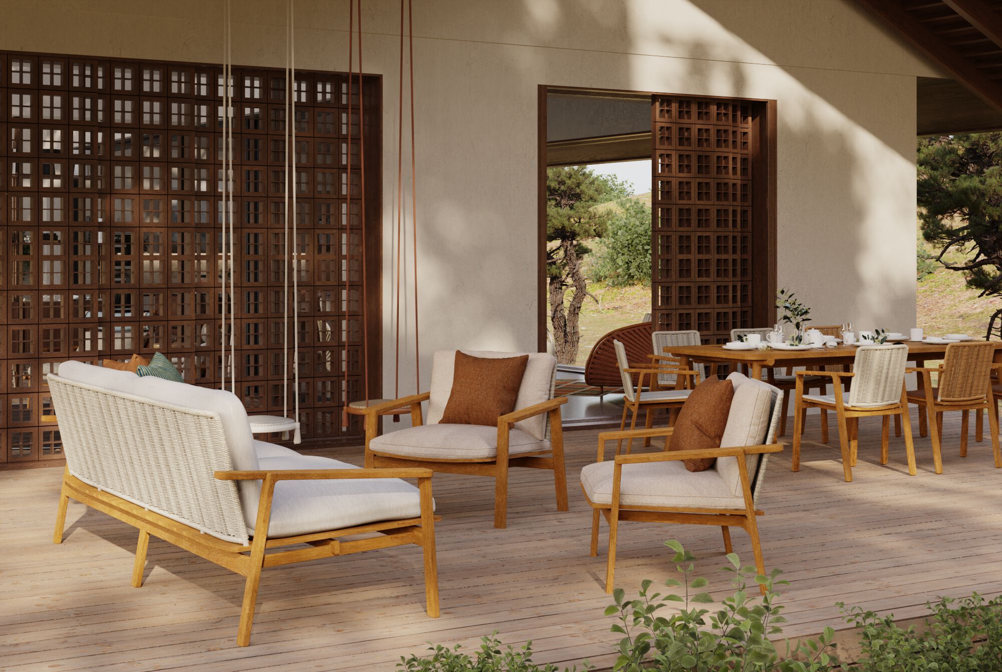 2-местный диван из ткани и тика YAAZ Denk ARCH-00080377 - Вид №7