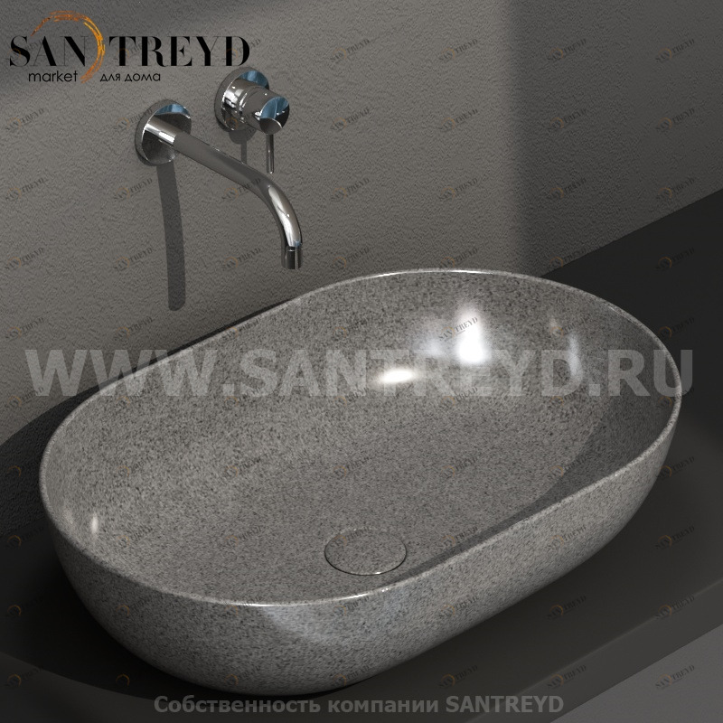 B6O60PG Накладная раковина на столешницу  овальная Ceramica Globo T-EDGE