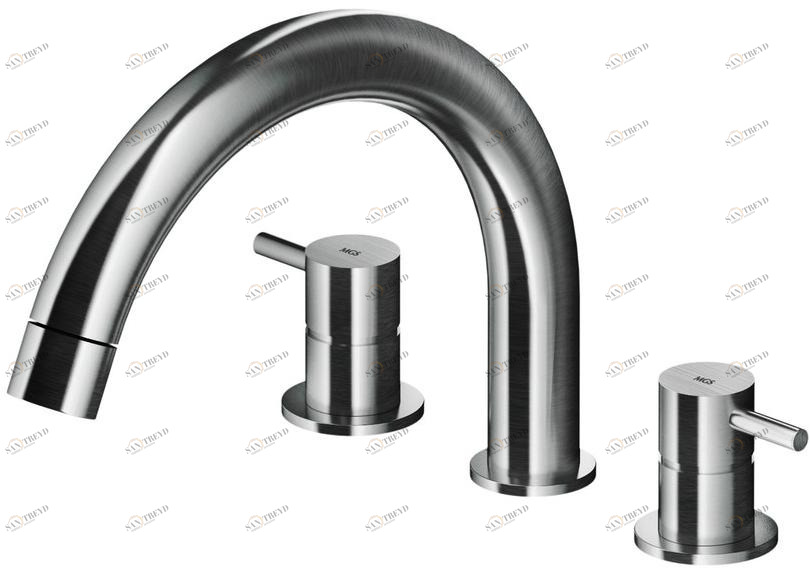 MGS Смеситель для ванны на 3 отверстия из нержавеющей стали Minimal sun-id-1427644