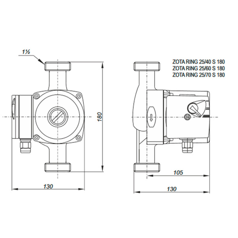 Циркуляционный насос ZOTA RING 25-40 180 RING2540180 - Вид №3