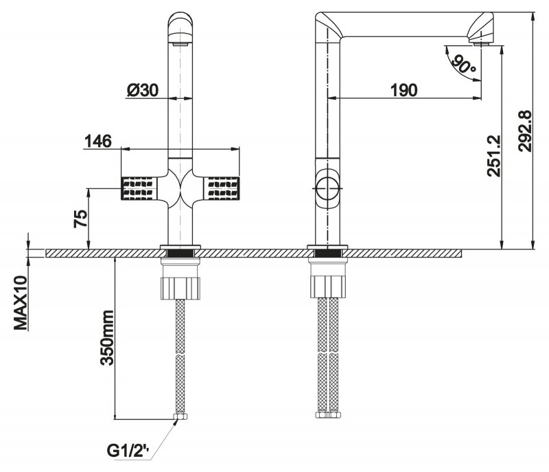 Смеситель для накладных раковин IMPULSO IMP-LMC-CRM BELBAGNO  - Вид №1