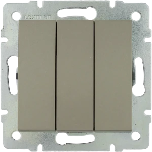 Выключатель встраиваемый Lexman Виктория 3 клавиши, цвет шампань матовый