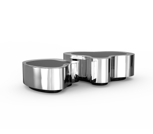 0-331 Центральный стол из волнистой полированной нержавеющей стали Boca Do Lobo