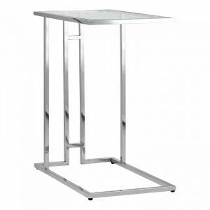 Журнальный столик стеклянный прозрачный с основанием серебро 50х32 см "Бостон" STOOL GROUP  00-3881915 Серебро