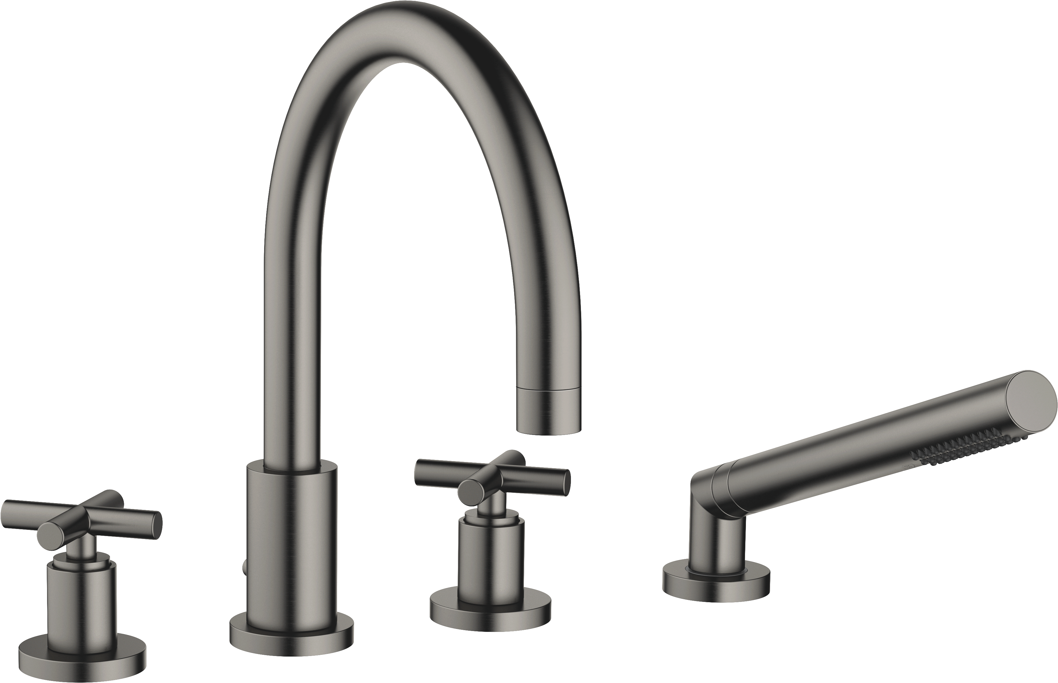 TARA Душевой набор для ванны, для установки на край ванны или на край плитки - матовая темная платина 27512892-99