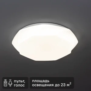 Светильник настенно-потолочный светодиодный диммируемый Ritter Mira c Алисой с д/у 60Вт 23 м² 2700К-6500К+RGB цвет белый
