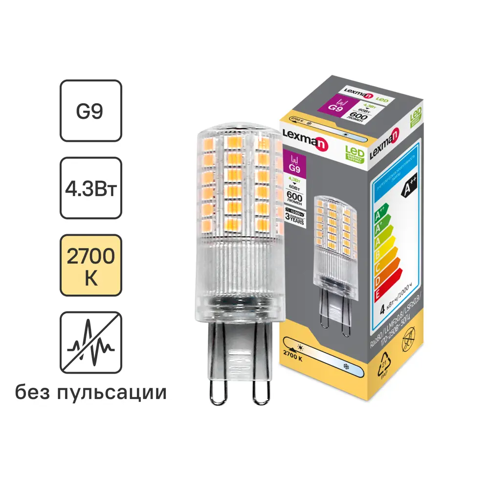 LEXMAN LED лампа G9 - элегантное энергосберегающее освещение 82991583 STLM-0925909