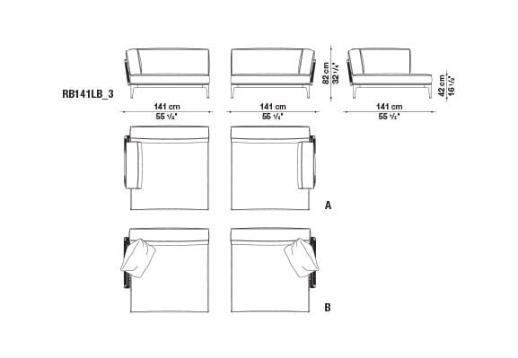 Ткань сад диван B&B Italia Outdoor смородина ARCH-00042710 - Вид №8