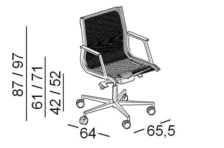 5-спицевое вращающееся офисное кресло с колесами Luxy Nulite ARCH-00039867 - Вид №3