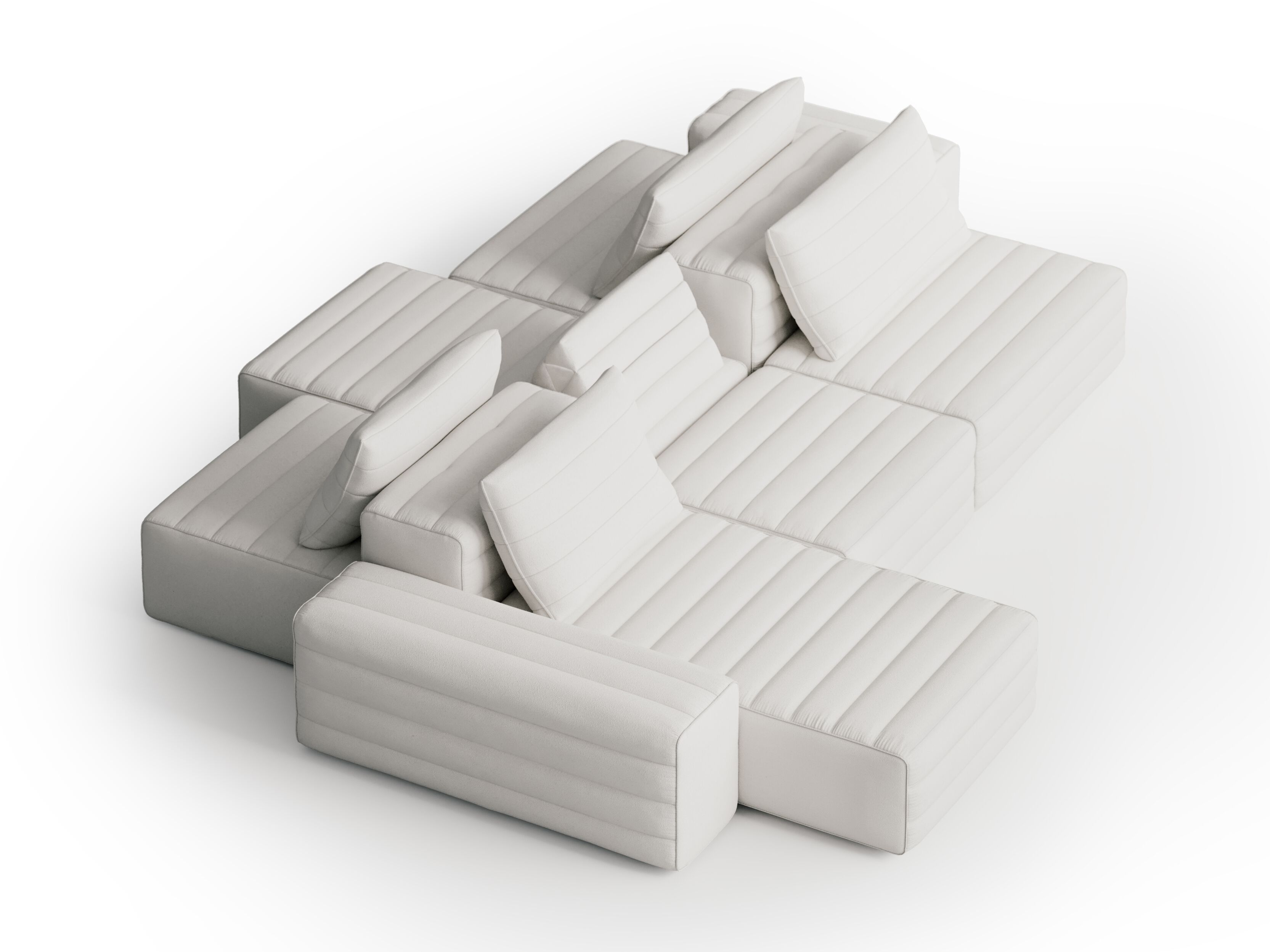 Модульный и двухсторонний тканевый диван с шезлонгом Gervasoni Samet ARCH-00095079