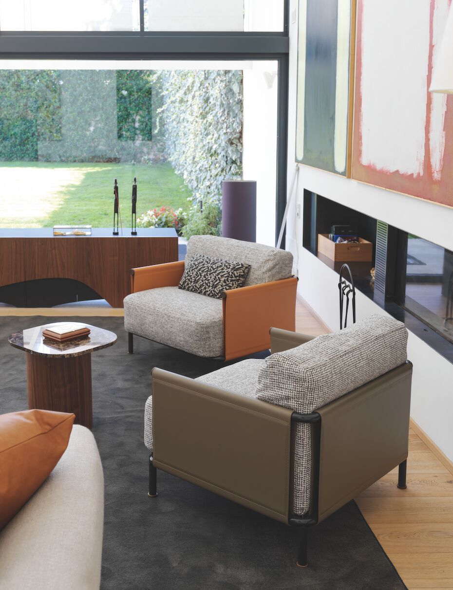 Кресло из ткани или кожи с кожаными подлокотниками Casamania & Horm SC2 ARCH-00065246 - Вид №8