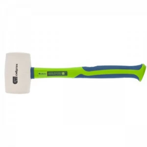 Киянка резиновая 680г белая резина, фиберглассовая рукоятка СИБРТЕХ