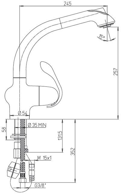 Paini - USCR5668YKM смеситель для кухни  - Вид №6